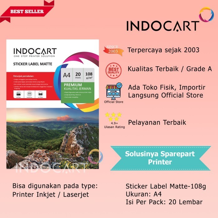 

Indocart Agfaphoto Sticker Label Matte 108Gr-A4 Best