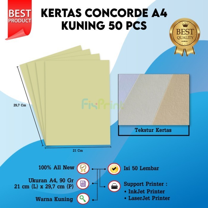 

Kertas Concorde A4 90Gr 1 Pack Isi 50 Lembar 210Mm X 297Mm Merah Muda Best