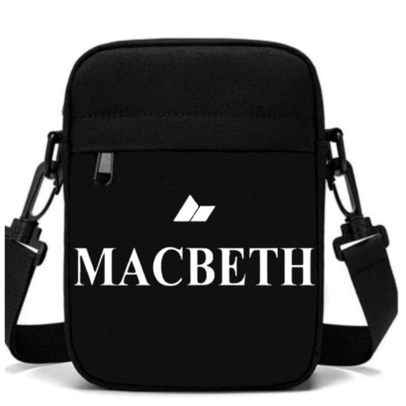 Tas Selempang Hitam Macbeth Distro Bahan 100% Kanvas Cordura / Tas Selempang Mini Macbeth / Sling Ba