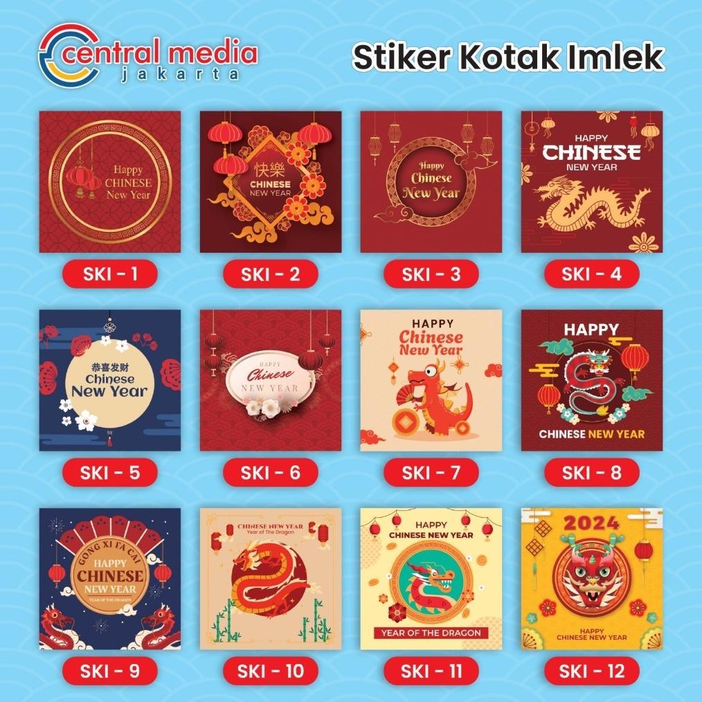 

TRY Sticker Hampers Imlek Kotak Cromo Stiker Chinese New Year Label Toples Kue CNY TERLARIS