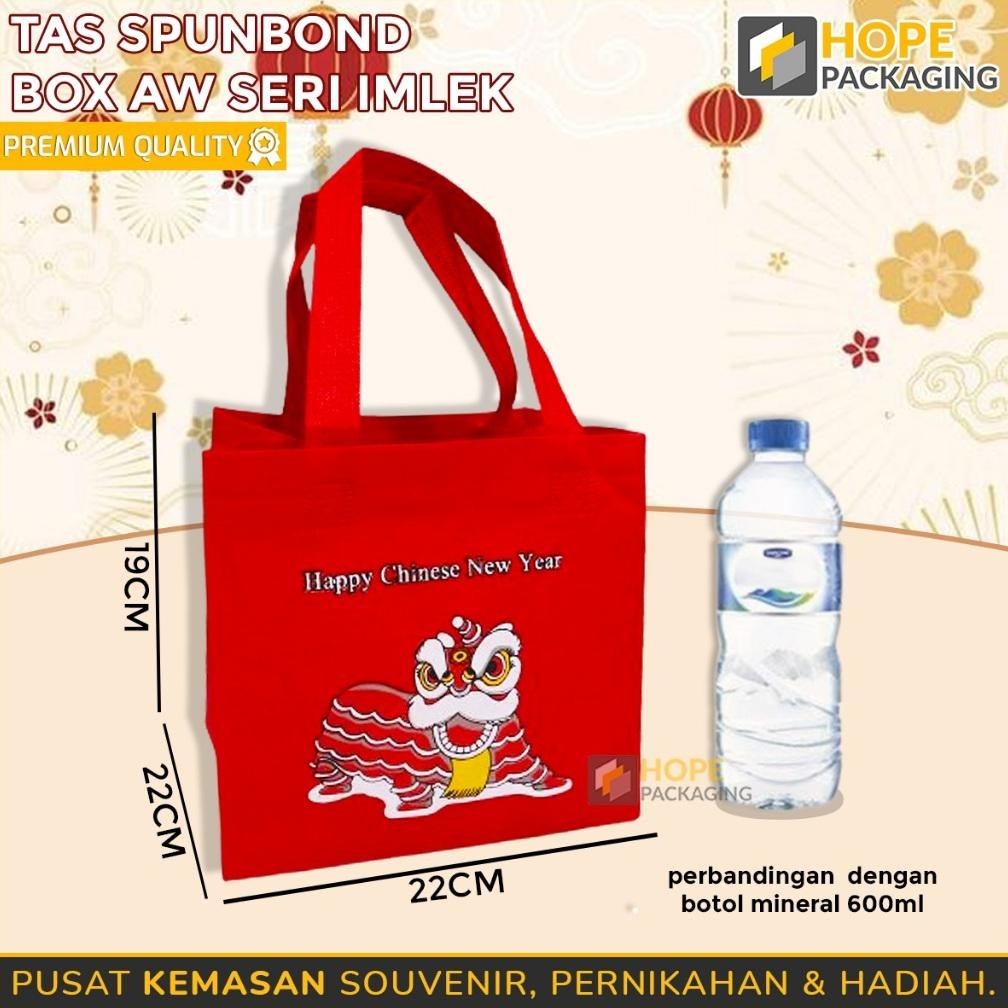

TRY Tas Spunbond AW Imlek / Tenteng Spunbond Imlek / Goodie Bag Imlek New edition 2024 / tas sirup / wadah box kue serbaguna TERLARIS
