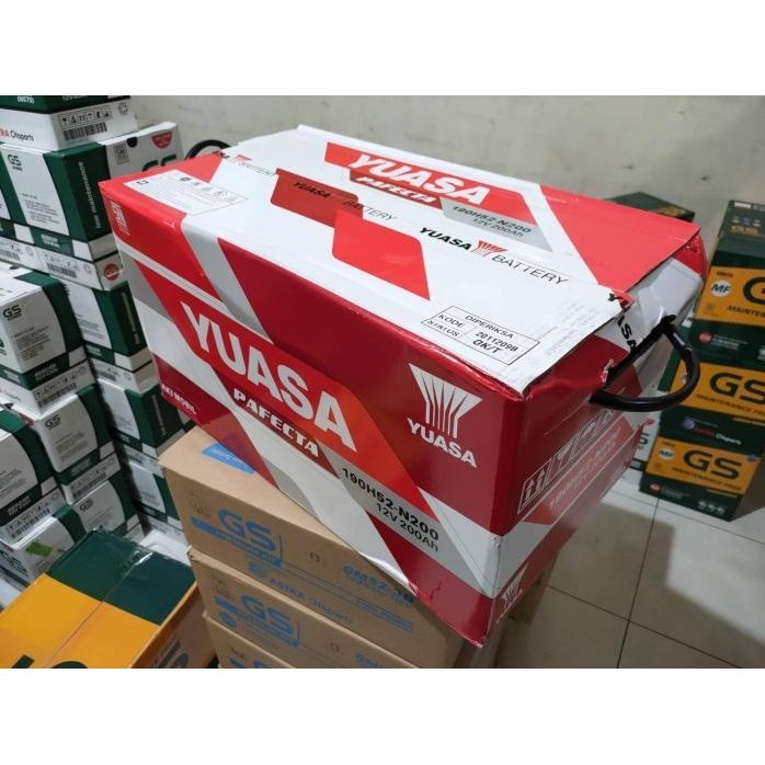 New Aki Truk, Genset, Aki Kapal, Alat Berat Yuasa Ori Pafecta 12V 200Ah Gratis Ongkir