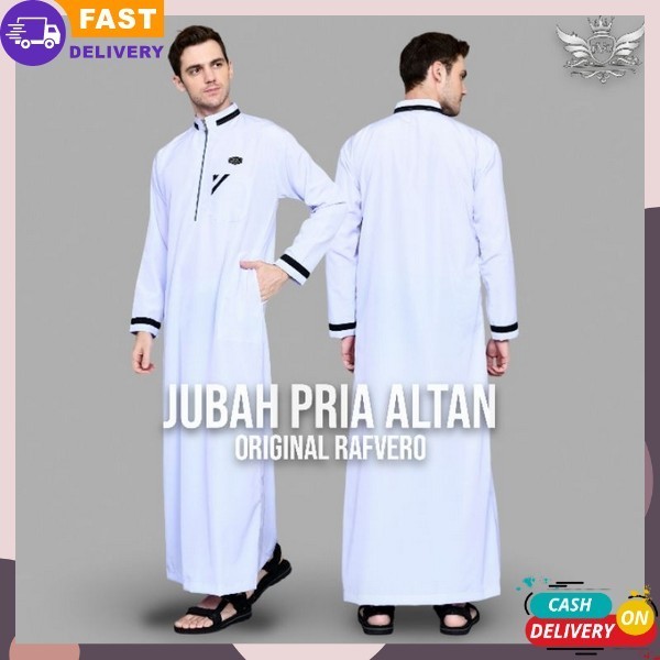 Pakean Cowo Idul Fitri Koko Panjang Jubah Cowok Terbaru 2024 Import Modern Kokoh Lak Jubah Pria Puti
