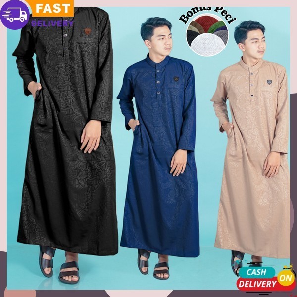 Koko Panjang Jubah Cowok Terbaru 2024 Import Modern Kokoh Lak Jubah Pria Putih Polos Gamis Pria Juba