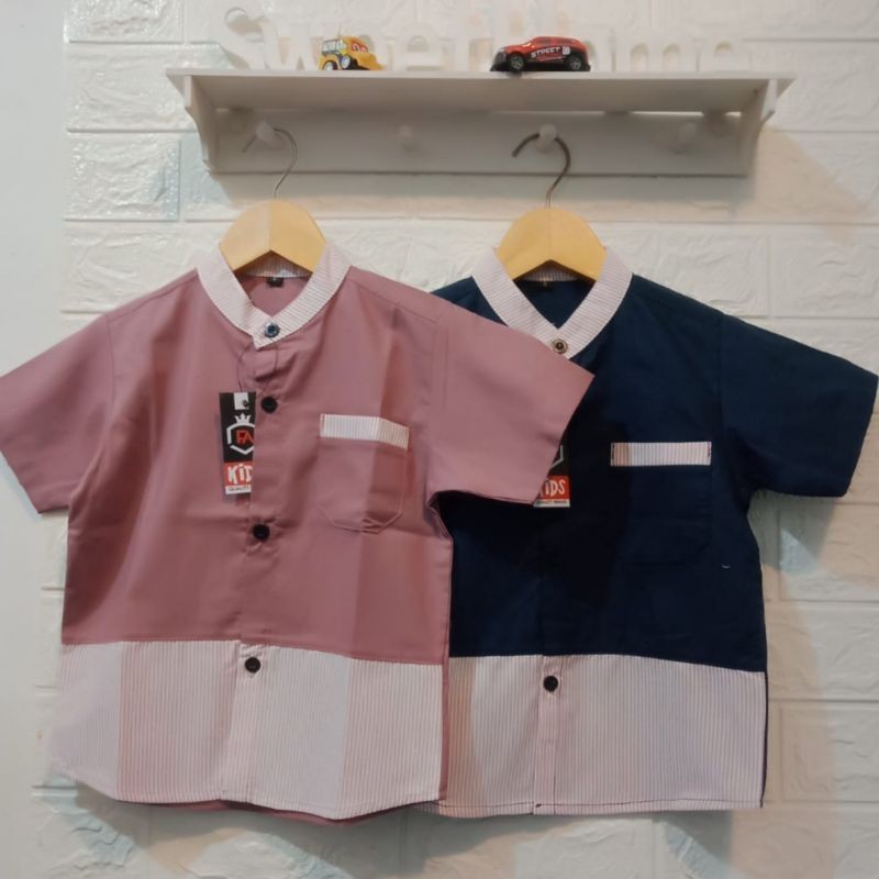 KEMKO ADEM// Kemeja Lengan Pendek Anak Laki-laki Atasan Kemeja Anak Kemeja Koko anak