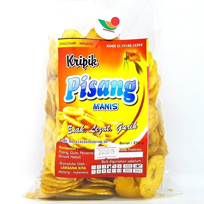 

^%^%^%^%] LAKSANA KITA KRIPIK PISANG 250gr KERIPIK MANIS OLEH KHAS MALANG ASLI