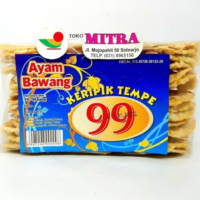 

:::::::] 99 KERIPIK TEMPE RASA AYAM BAWANG 210gr