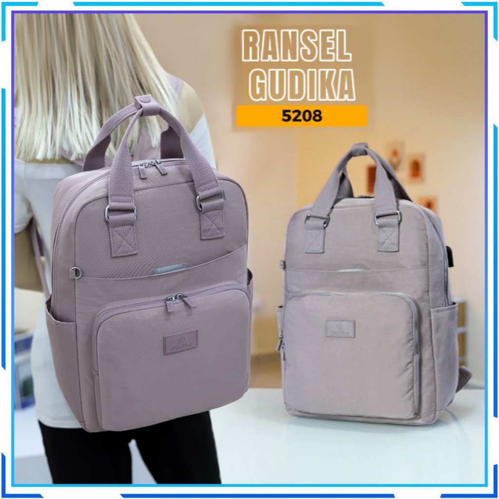 TAS LAPTOP KUAT ANTI AIR // GUDIKA 5208 - Tas Ransel Laptop Wanita Kekinian Import Original Terbaru
