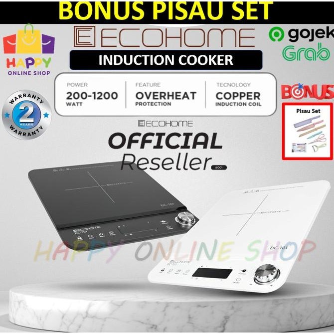 Ecohome Kompor Induksi Low Watt Induction Cooker Kompor Listrik Auce_Blanc