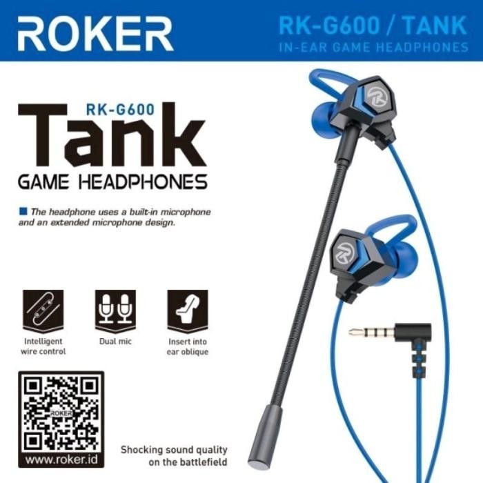 NEW HANDSFREE HEADSET ROKER TANK GAMING EARPHONE ROKER RK-G600 TANK