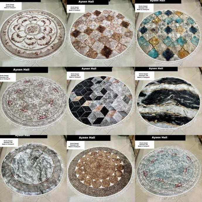karpet bulat lucu karpet turki import murah anggun mewah antislip