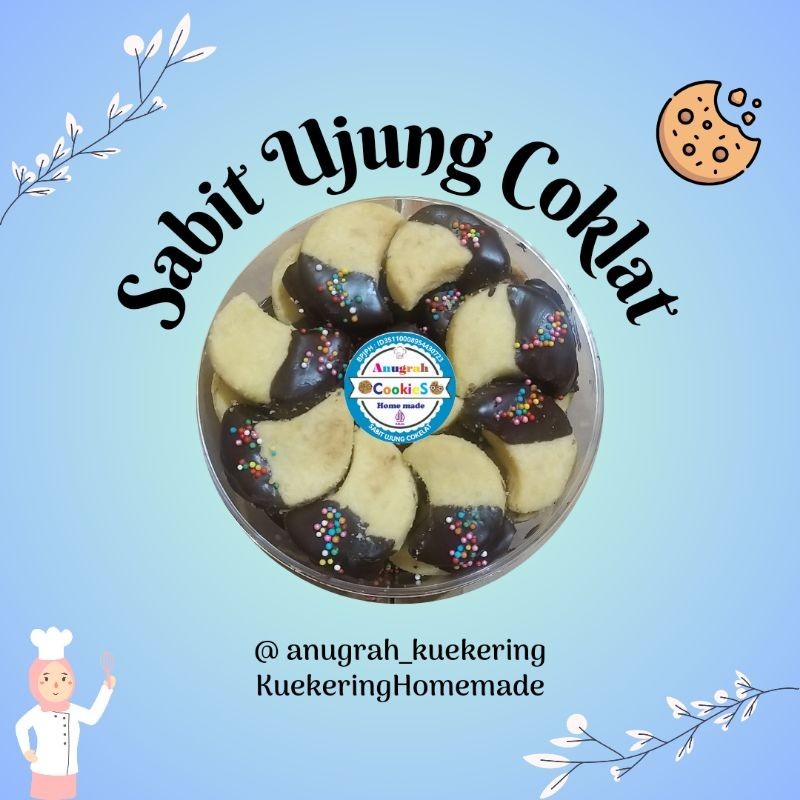 

Kue Kering Sabit Ujung Coklat KEMASAN TOPLES UKURAN 250 gr