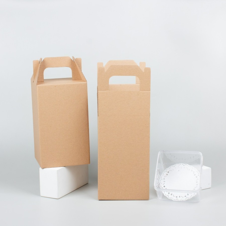 

10 Pcs Dus Jinjing Box isi 3 Toples 250 gr Coklat Polos uk 12 x 12 x 20 cm