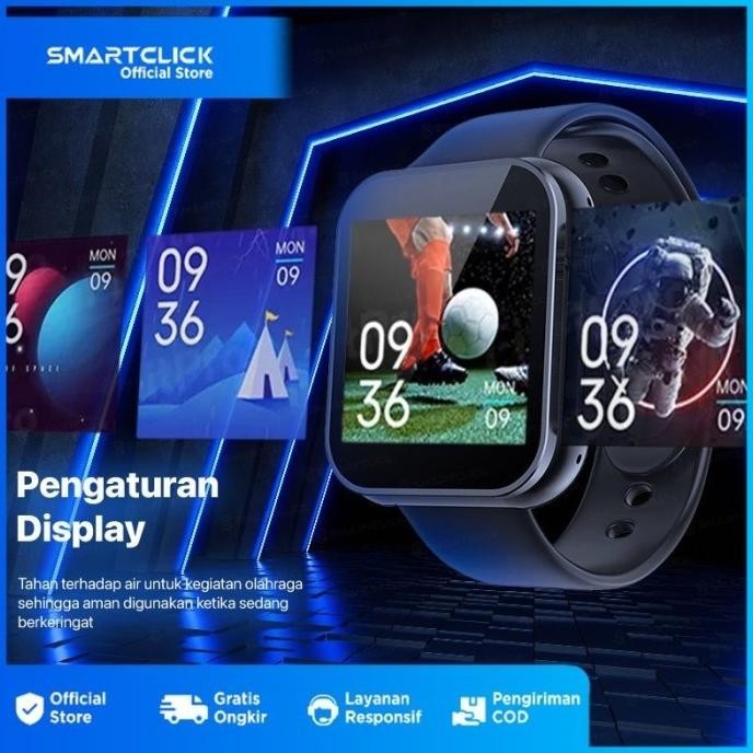 var Smart Watch Tahan Air Heart Rate Monitor SpO2 Support Android iPhone