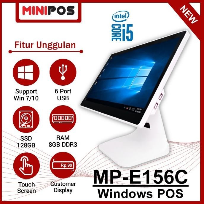 

TERMURAH - POS Windows All In One MINIPOS MP-E156C Touch Screen 15.6in intel i5