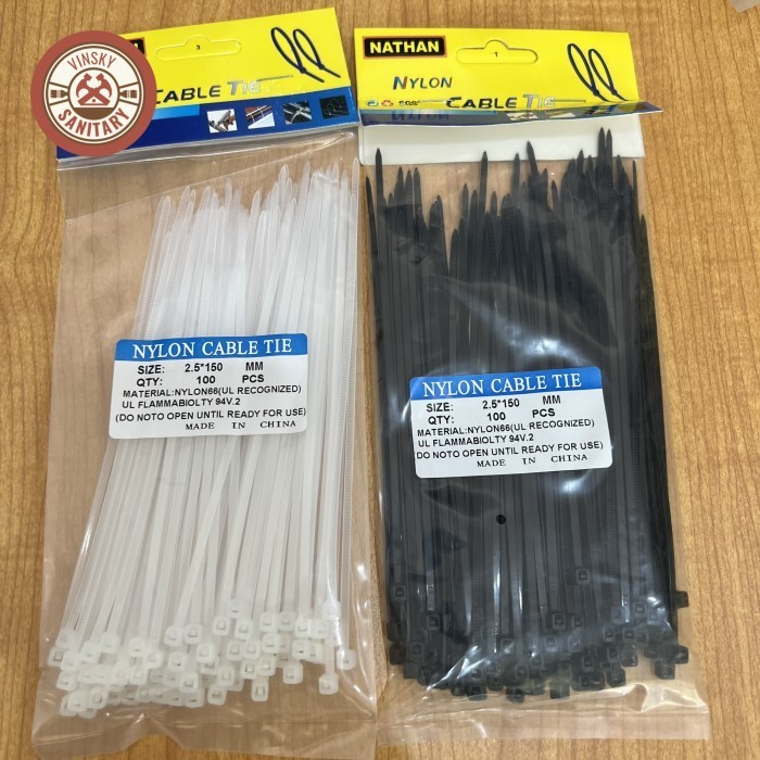 

Kabel Tis 2,5 x 150 MM Hitam Putih / Kabel Ties / Stik Nylon Cabel