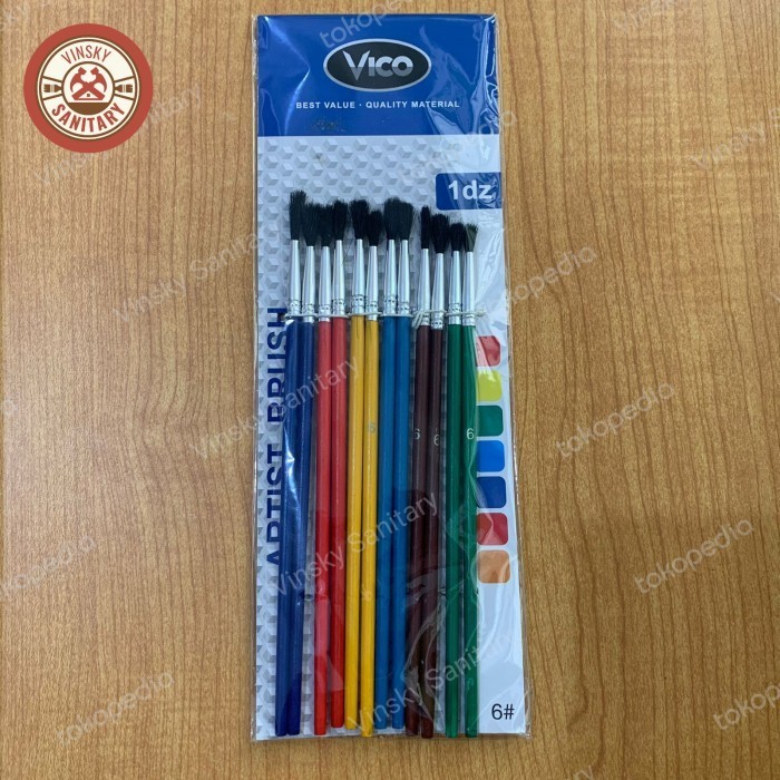 

Kuas Lukis Warna No 6 / Koas Lukis / Kuas Cat Air / Artist Brush