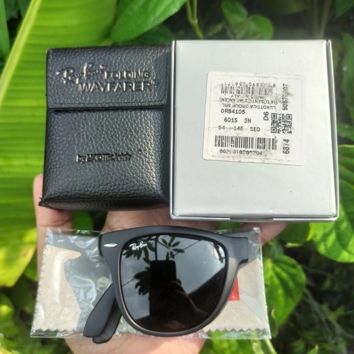 Kacamata Rayban Wayfarer Folding Hitam Doff Original Terlariss 