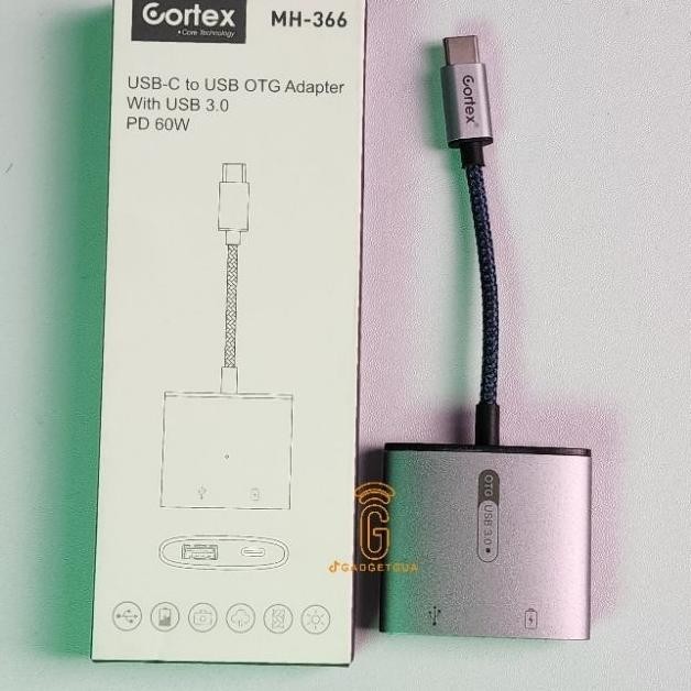 Mh366 Cortex Otg Usb To Type C Android + 60W Charging 2In1 Adapter