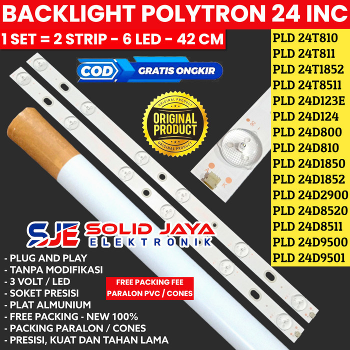 backlight tv led polytron 24 inc 6k 3v lampu bl pld 6 kancing inch in f45a