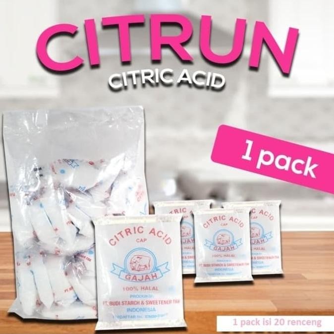 

Berkualitas! Citric Acid Cap Gajah 50 gr isi 20 Pcs ( 1 Pack 20 pc ) !!