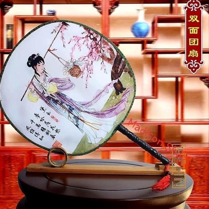 

New Sale Kipas Bulat Murah Hiasan Resto Wanita Cantik China Kado Soevenir Imlek Terbaik