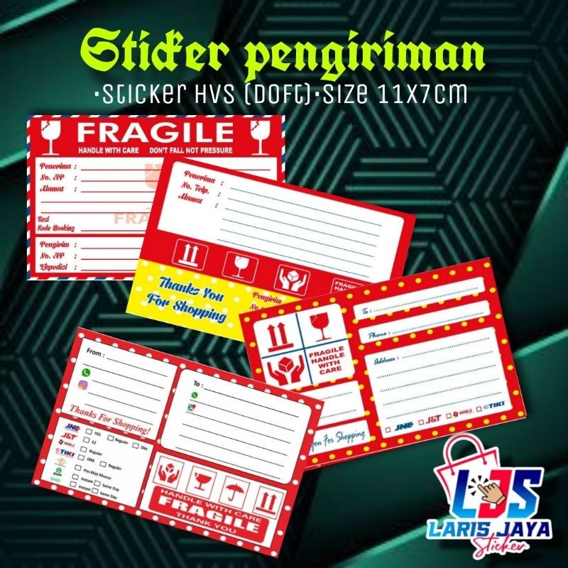 

(50 PCS) STIKER LABEL PENGIRIMAN OLSHOP/STIKER LABEL PENGIRIMAN ONLINE SHOP MURAH - FRAGILE POLKA