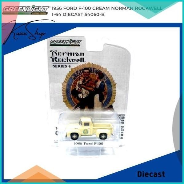 GREENLIGHT 1956 Ford F-100 Cream Norman Rockwell 1-64 Diecast 54060-B