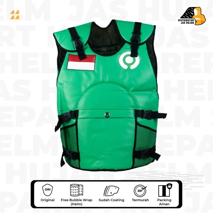 Terbaru Pelindung Dada / Rompi Motor Grab & Gojek Bahan Kulit Promo Terlaris