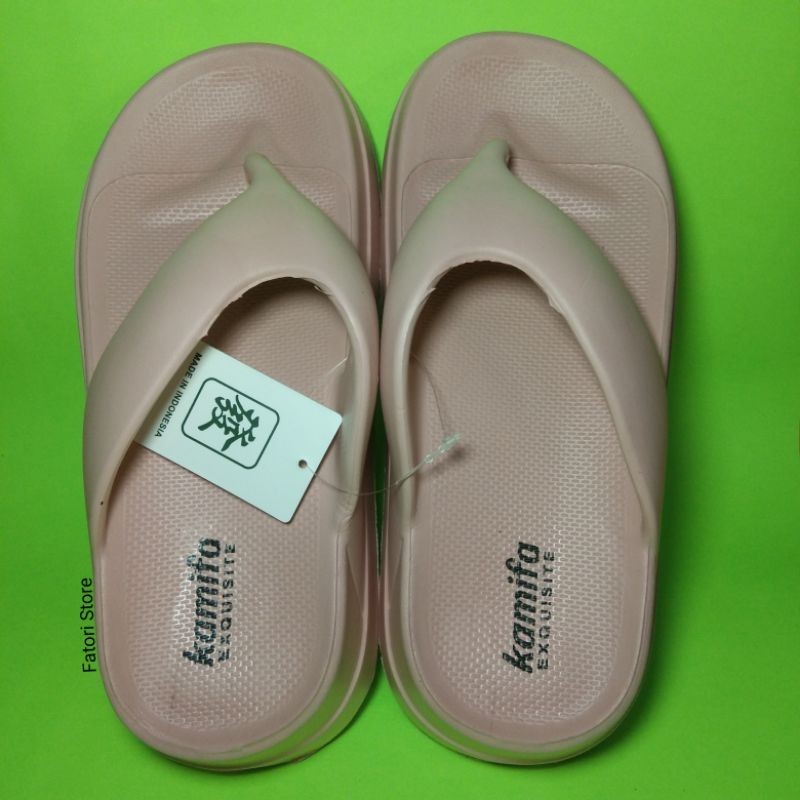 Kamifa 2378 - Sandal Jepit Wedges Wanita Rumahan Anti Slip Ringan Trendy Anti Banjir Nyaman Berkuali