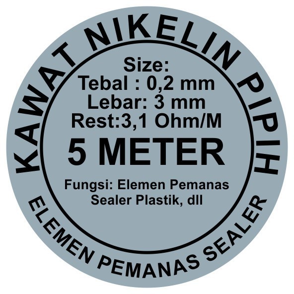 Cantik Kawat Nikelin Pipih.020 Mm Lebar 3 Mm Panjang 5 Meter Hemat