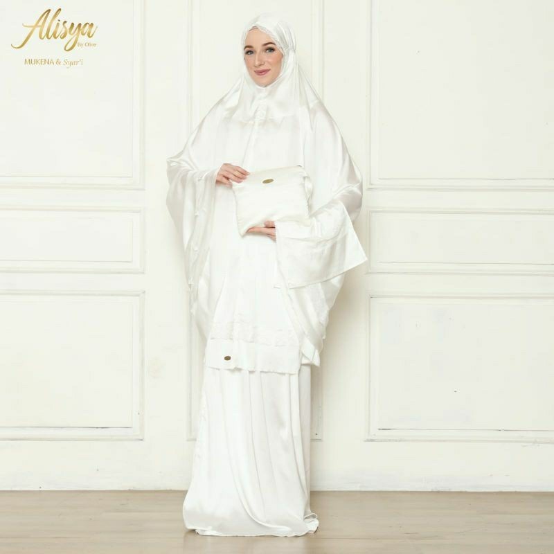 [SYAR'I MINERV] Mukena Silk Premium Sedina Lace Series Alisya By Olive Mukena Dewasa Luxary Lux