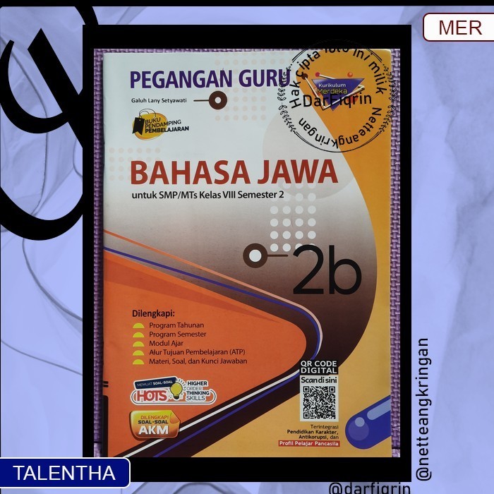 Pegangan Guru Bahasa Jawa Kelas 8 Semester 2-SMP/MTs KURMER Kurikulum Merdeka-Talentha-HOTS-Galuh
