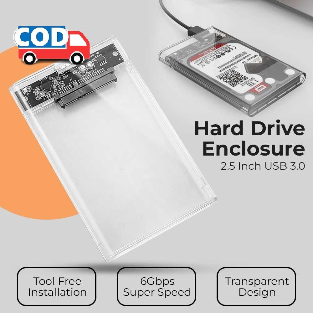 Casing Harddisk Eksternal Usb 3.0 2.5 Inch Case Kotak External Hdd Ssd Enclosue Transparent Plastik