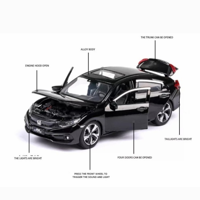 Must Have Diecast Mobil 1:32 Honda Civic Turbo Jk Miniatur Mainan Pajangan Termurah