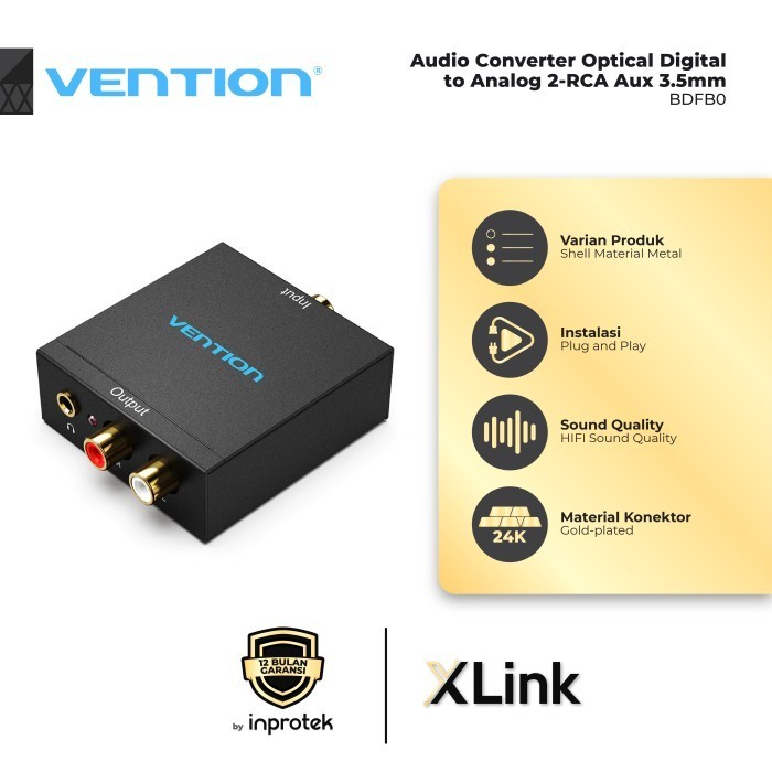 Vention Coaxial Digital Audio Optical SPDIF to Aux Audio 3.5mm RCA