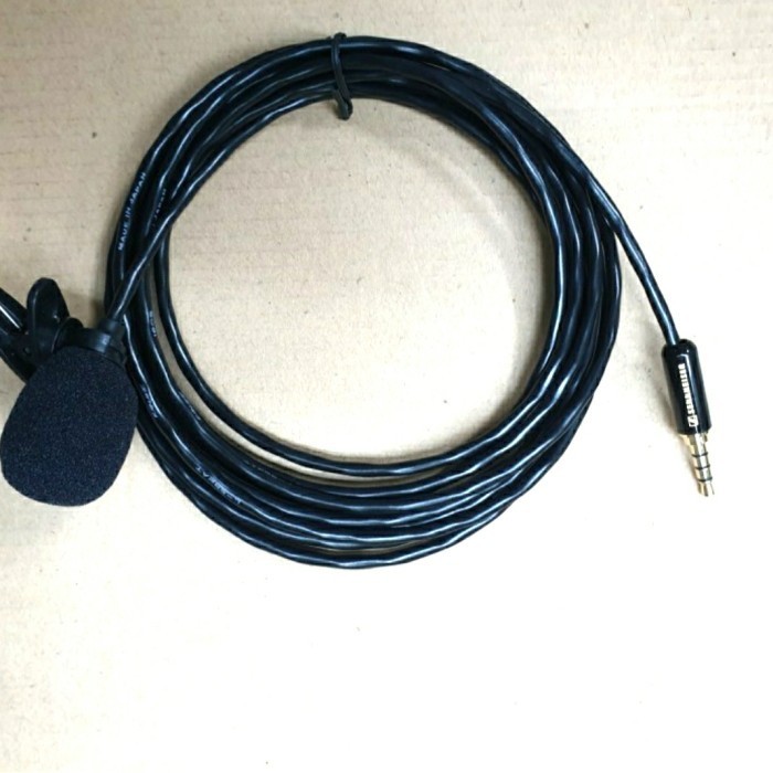 Kabel Mic Jepit Clip On to HP 3.5mm Stereo 3 Pin Sennheiser - 3 Meter