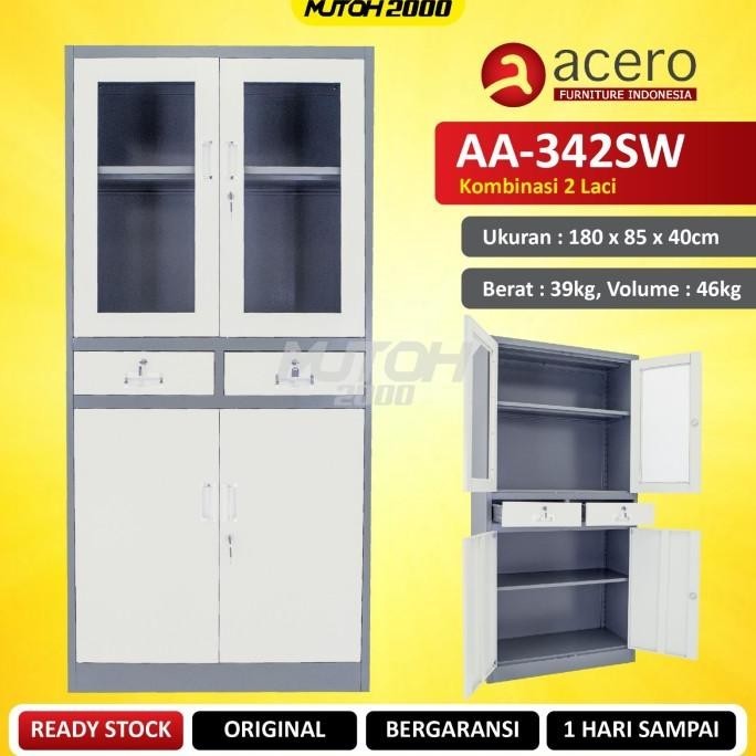 

Acero Aa-342Sw Lemari Arsip Besi Kombinasi 2 Pintu 2 Laci Pengiriman Cepat