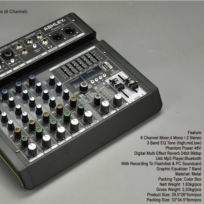 Mixer Audio Ashley Premium 6 Ch Original Best
