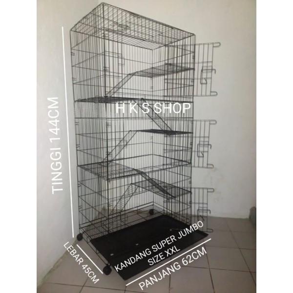 PROMO KANDANG KANDANG KUCING LIPAT SUPER JUMBO SUSUN 3 TINGKAT 5 TERMURAH UK 145X62X45