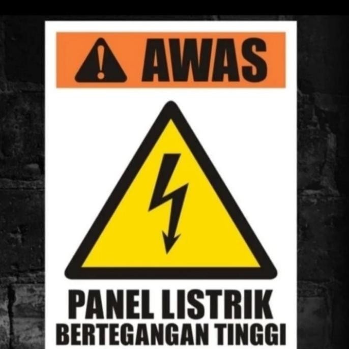 

Stiker vinyl 23x30cm PANEL LISTRIK BERTEGANGAN TINGGI.Rambu K3 safety