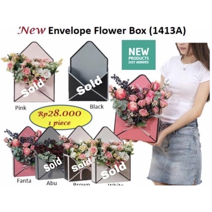 

Hot Sale envelope flower box amplop bunga barang florist vas bunga ~