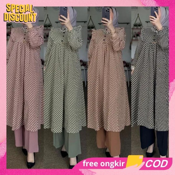 Sett Baju Celana Onset Wsnita Dewasa Premium Buju Celana Ootd Muslimah Setelan Remaja Murah Srtelan 