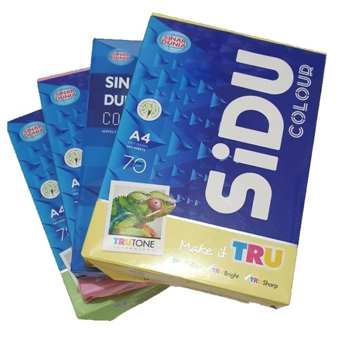 

TERMURAH SIDU Sinar Dunia A4 Kertas HVS Print Fotocopy 70gr COLOR WARNA Paper