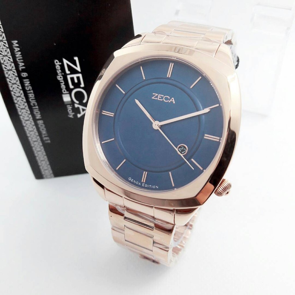 Zeca Jam Tangan Formal Wanita Murah 2008MHD Rose Gold Black - All Stainless - Quartz - Original