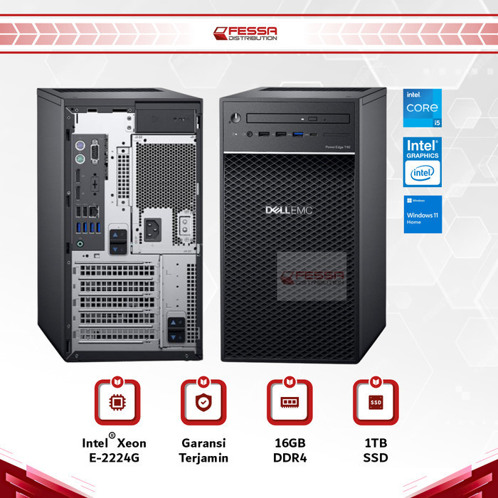 READY DELL PowerEdge T40 E-2224G 16GB 1TB SSD NO OS
