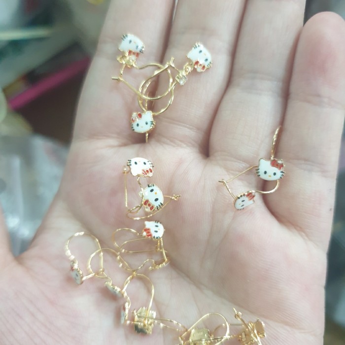 ANTING ANAK BALITA BAYI HELLO KITTY EMAS ASLI 700 70% 16K LUCU KARTUN