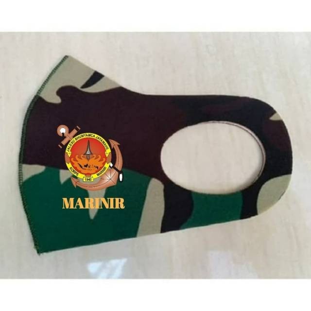 Lagi Promo Bisa COD Masker Korea Bahan Kain Scuba Loreng TNI Malvinas Logo Marinir Limited SALE