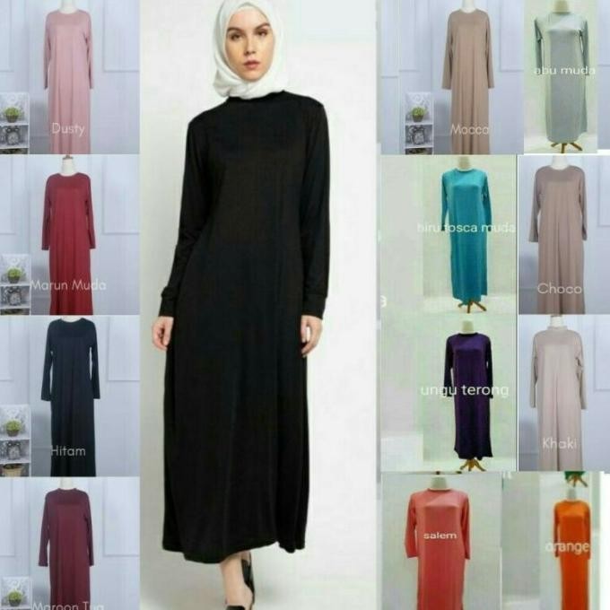 GAMIS MANSET JERSEY SPANDEK||DALEMAN KAFTAN POLOS INNER