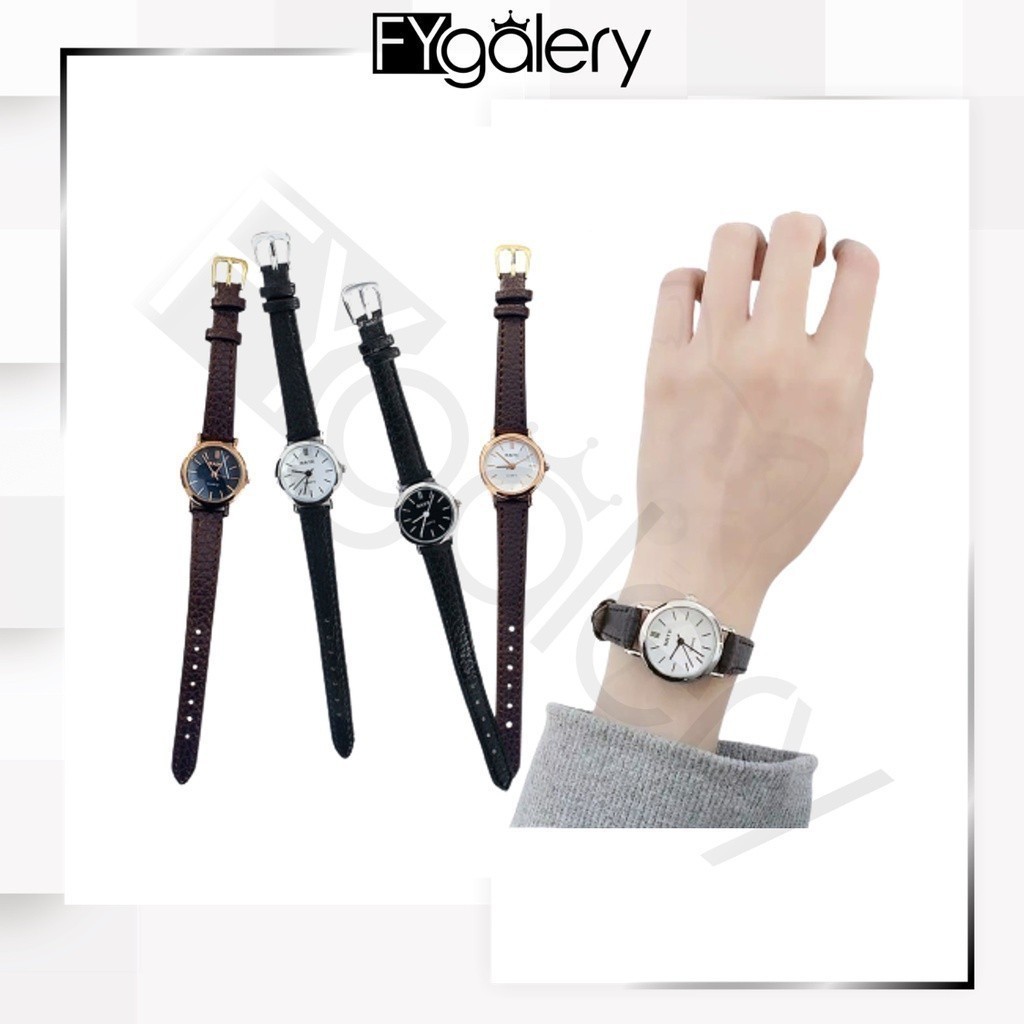 Termurah Fygalery Jam Tangan Kulit Wanita Model Bulat Kecil Polos Jam Cewek Analog Jam Tangan
